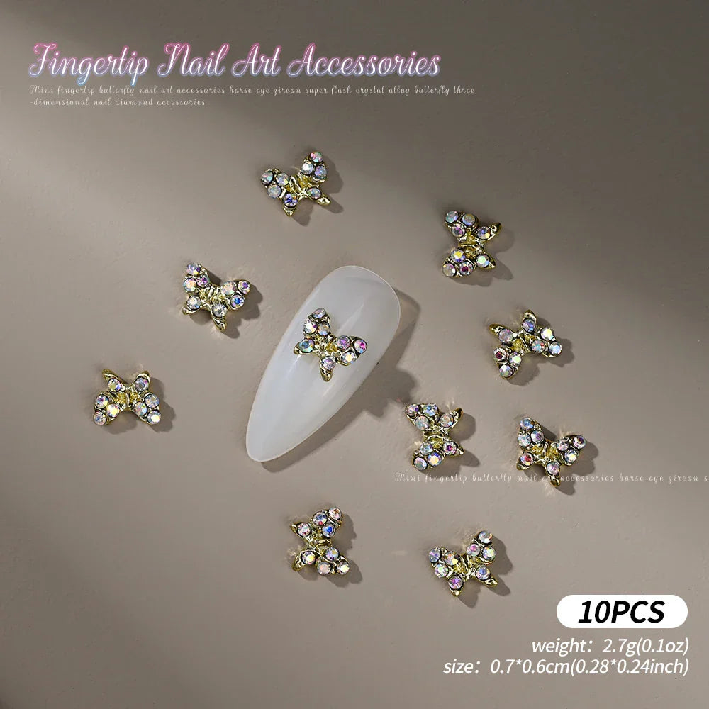 Gold/Silver Butterfly Nail Charms