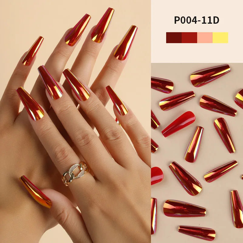 24PCS Mirror Effect Press-On Nails