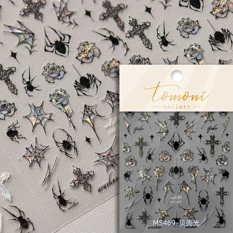 5D Spider Web Nail Sticker