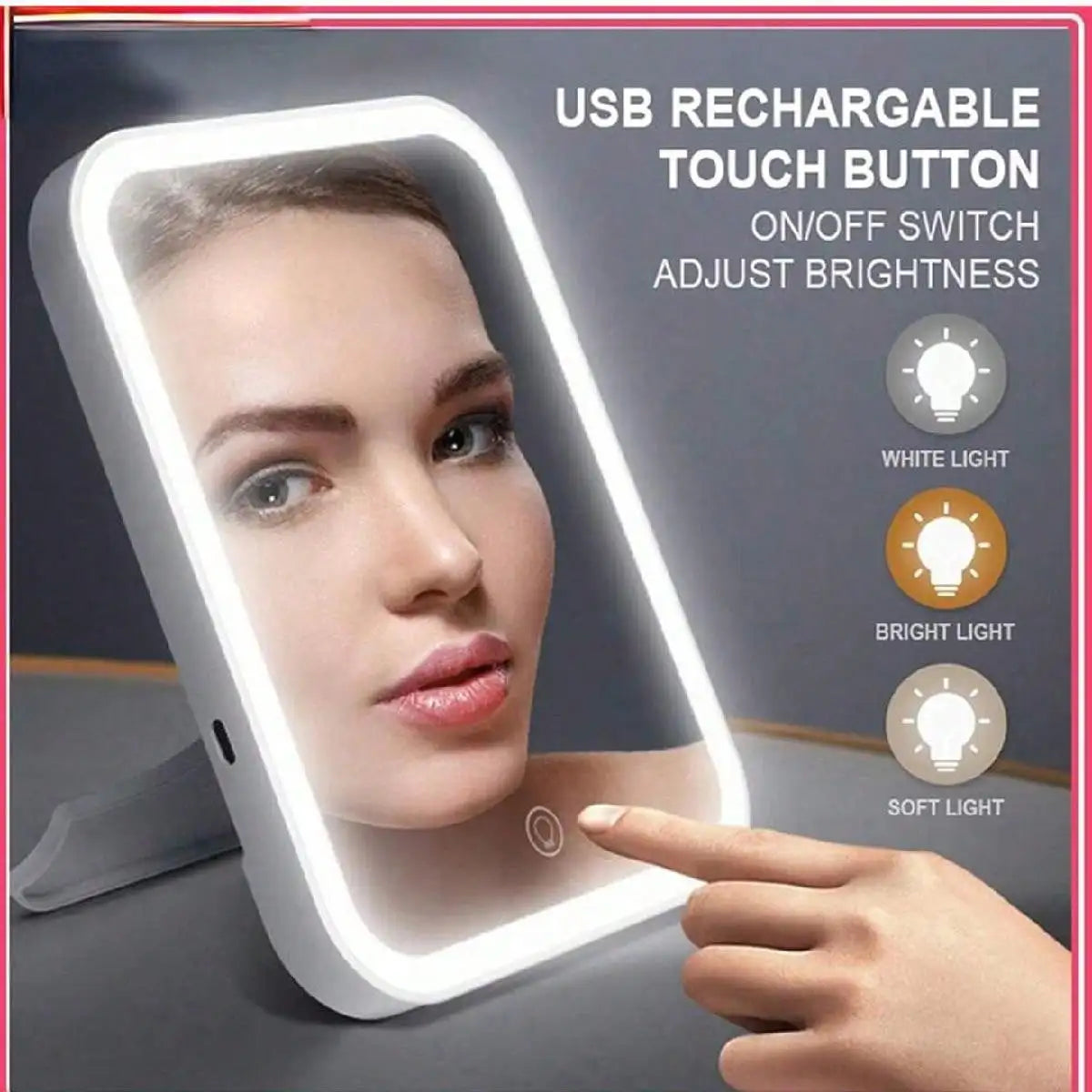 Folding LED Makeup Mirror