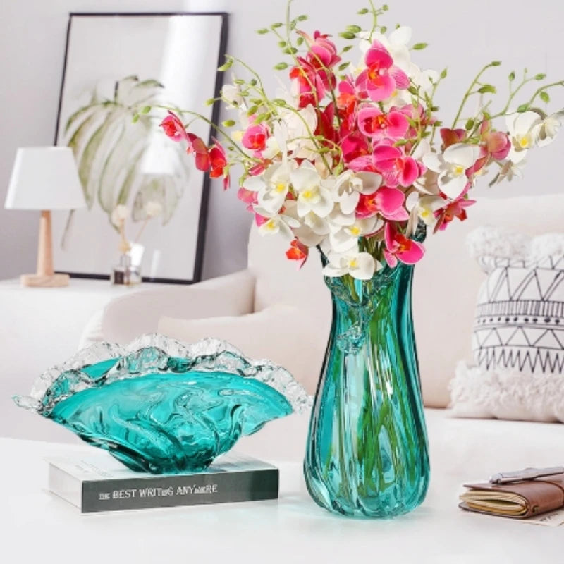 Luxury Blue Glass Vase