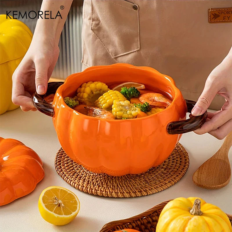 Ceramic Pumpkin Dutch Oven Pot