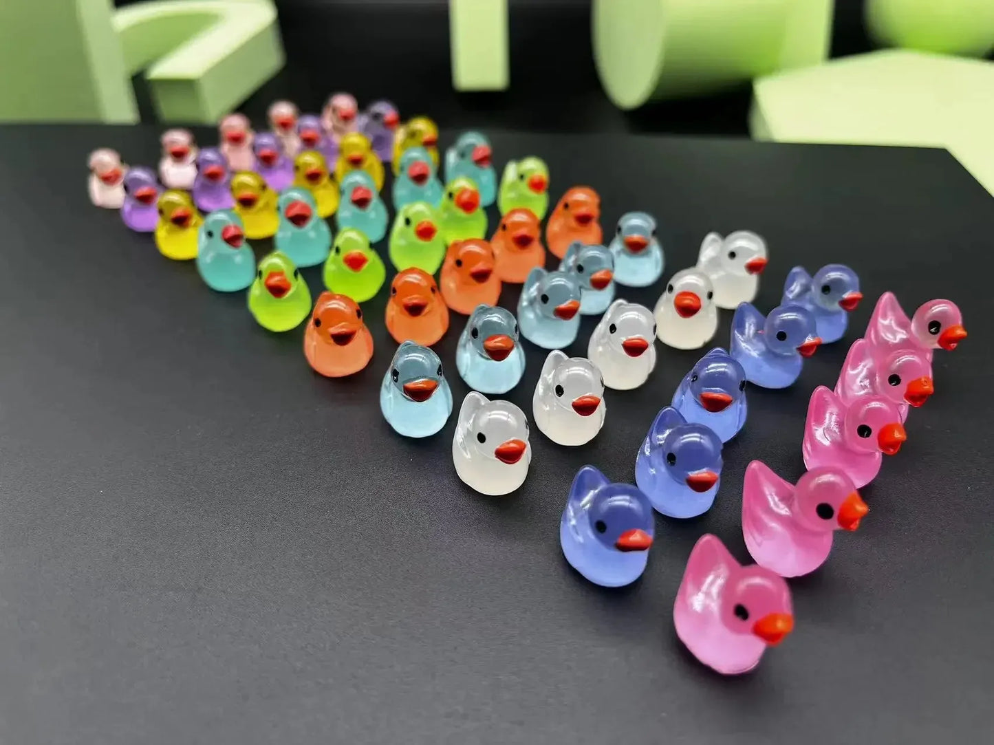 Glowing Mini Resin Duck Set
