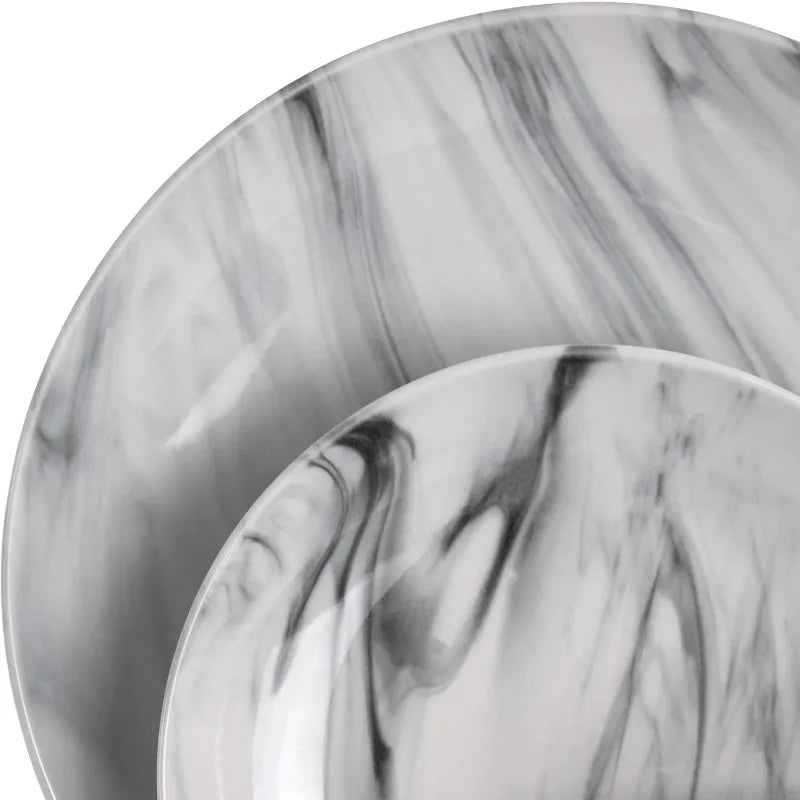 Black & White Marble Dinnerware