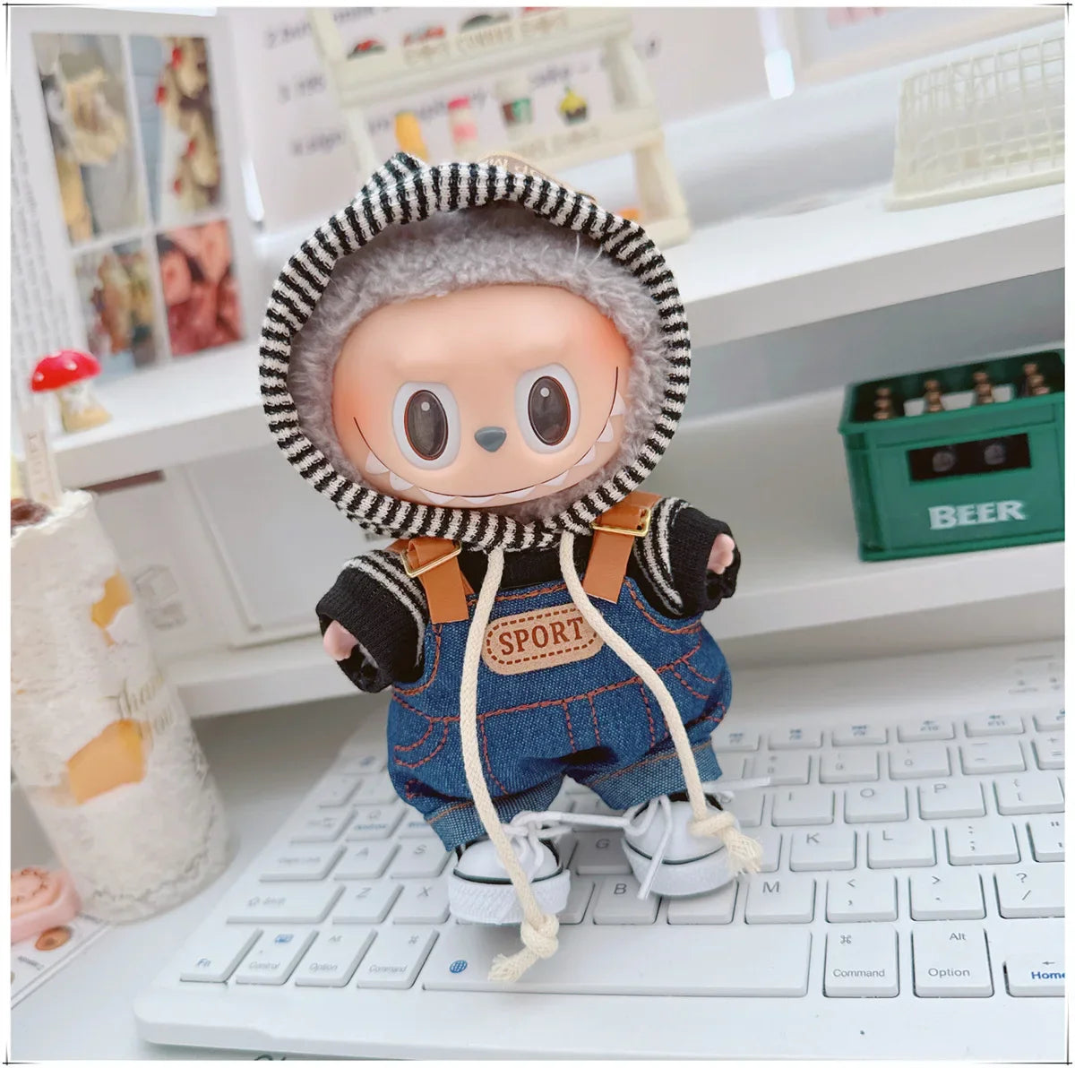 Labubu Denim Hoodie Outfit Set