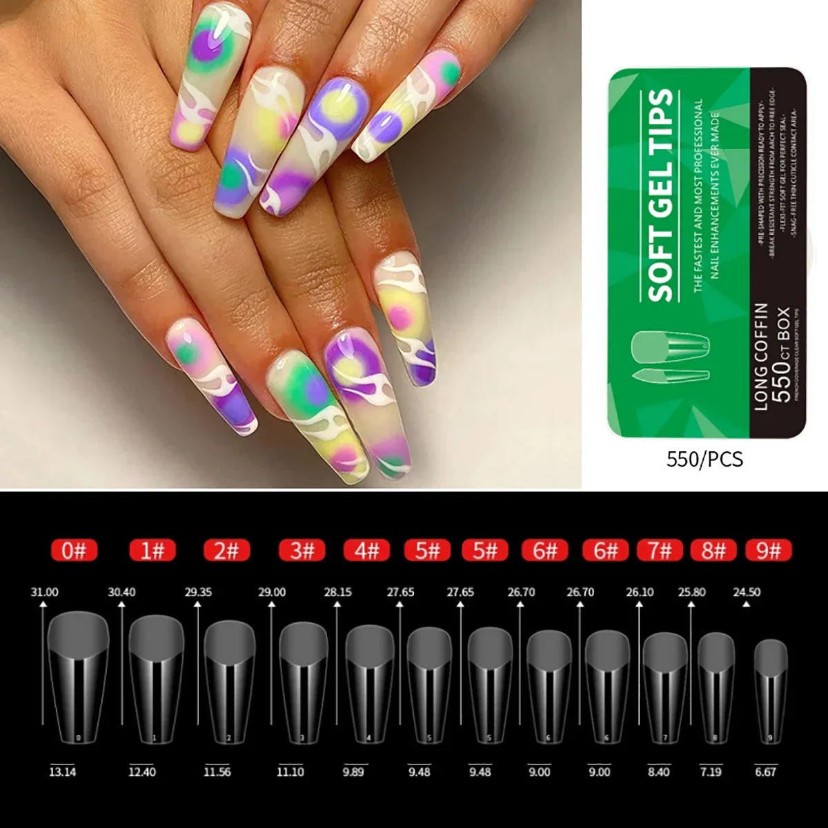 550Pcs Gel Nail Tips Set