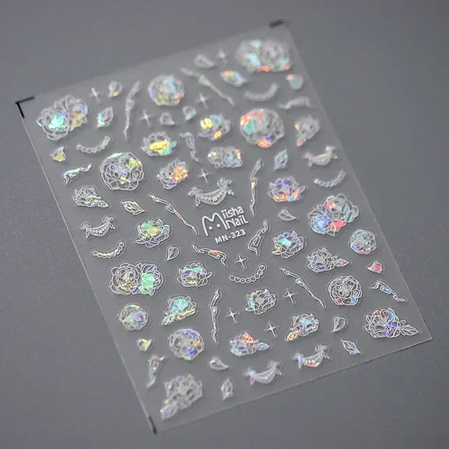 5D Spider Web Nail Sticker