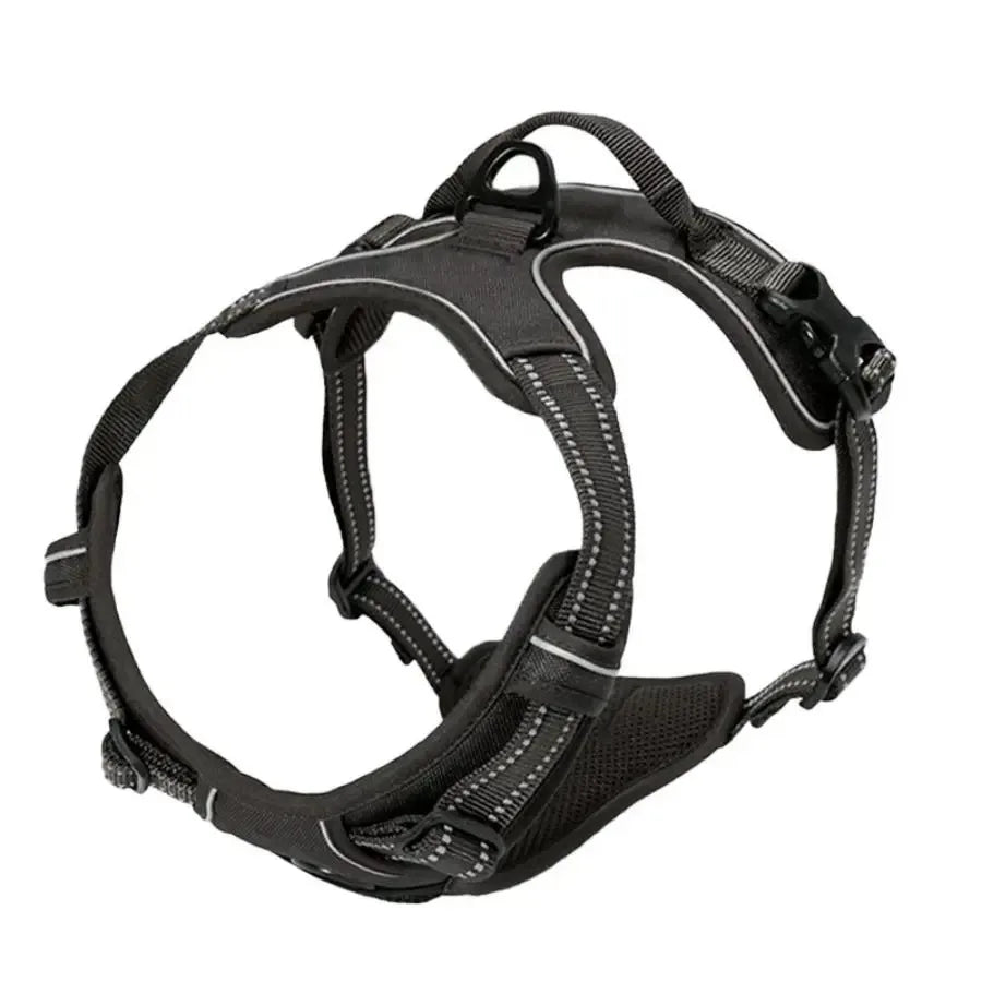 Leather Dog Harness Collar Set