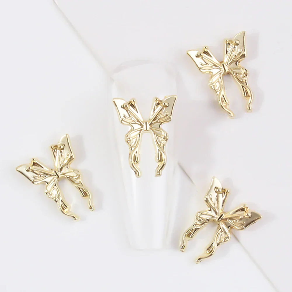 Gold/Silver Butterfly Nail Charms