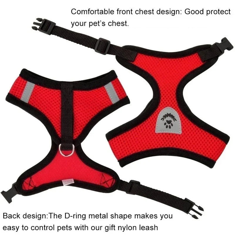 Adjustable Cat Dog Harness Set