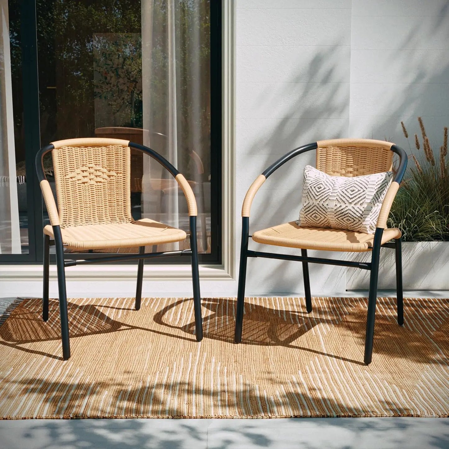 HUANZHUANG Set of 2 Rattan Chairs