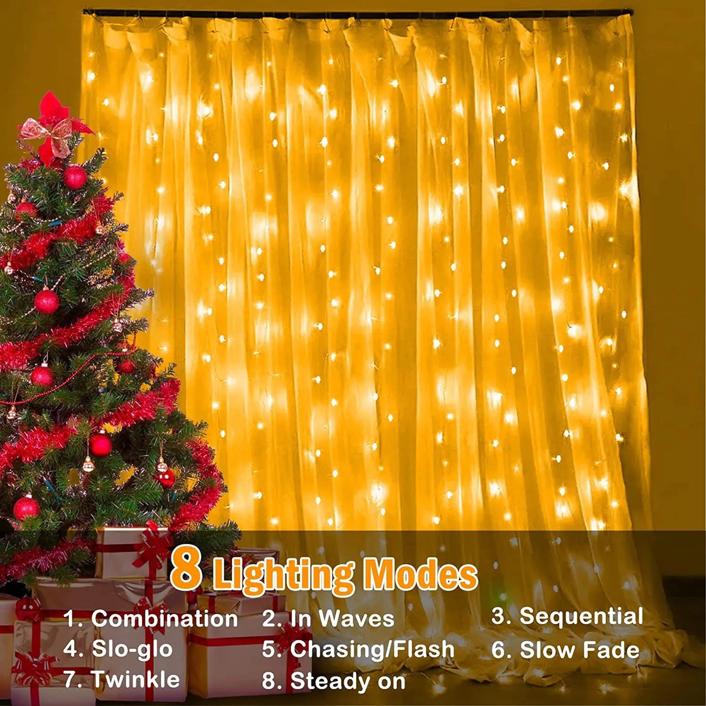 Solar LED Outdoor Curtain Lights