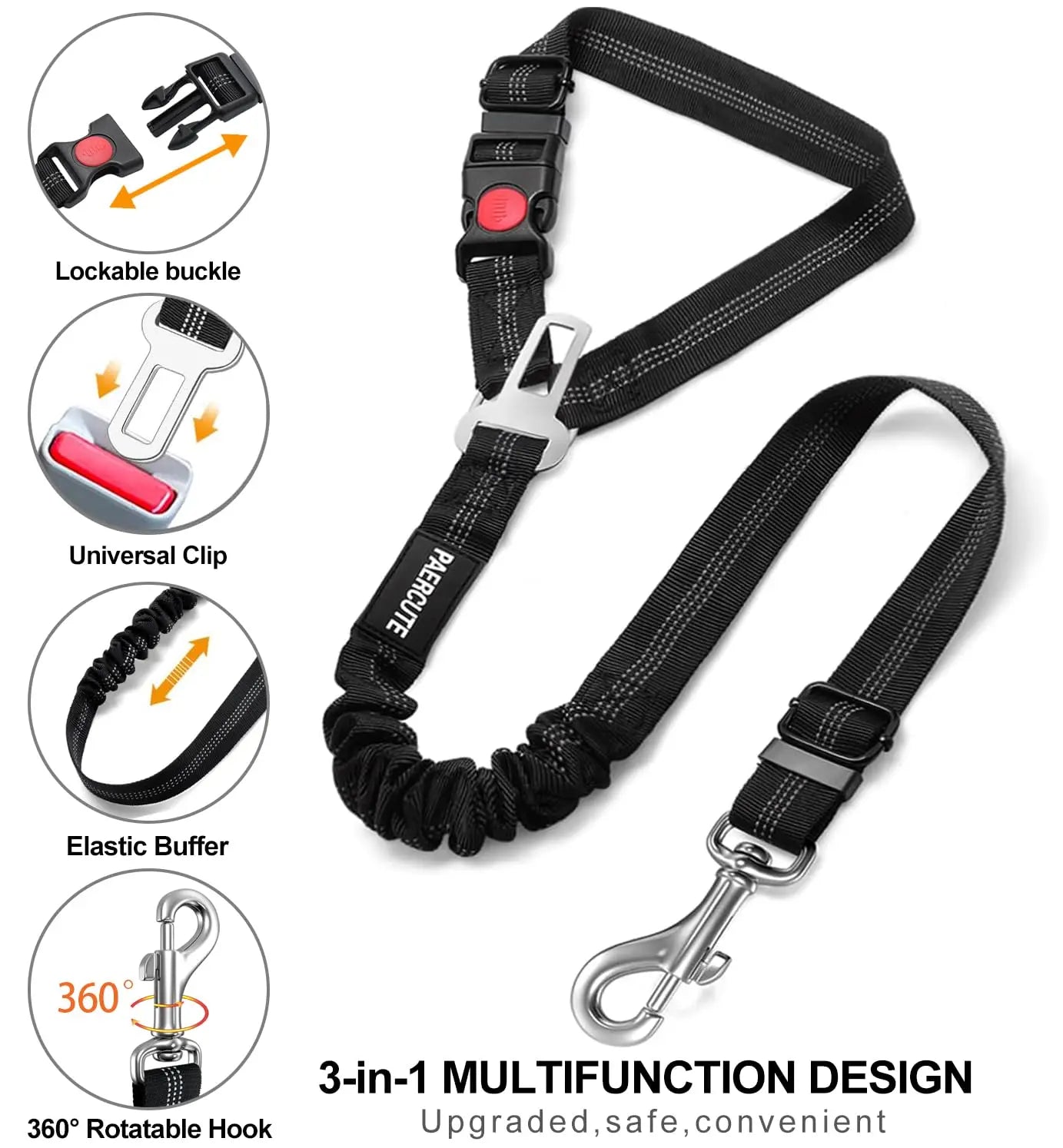 HOBBAGGO 2-in-1 Dog Harness Seatbelt