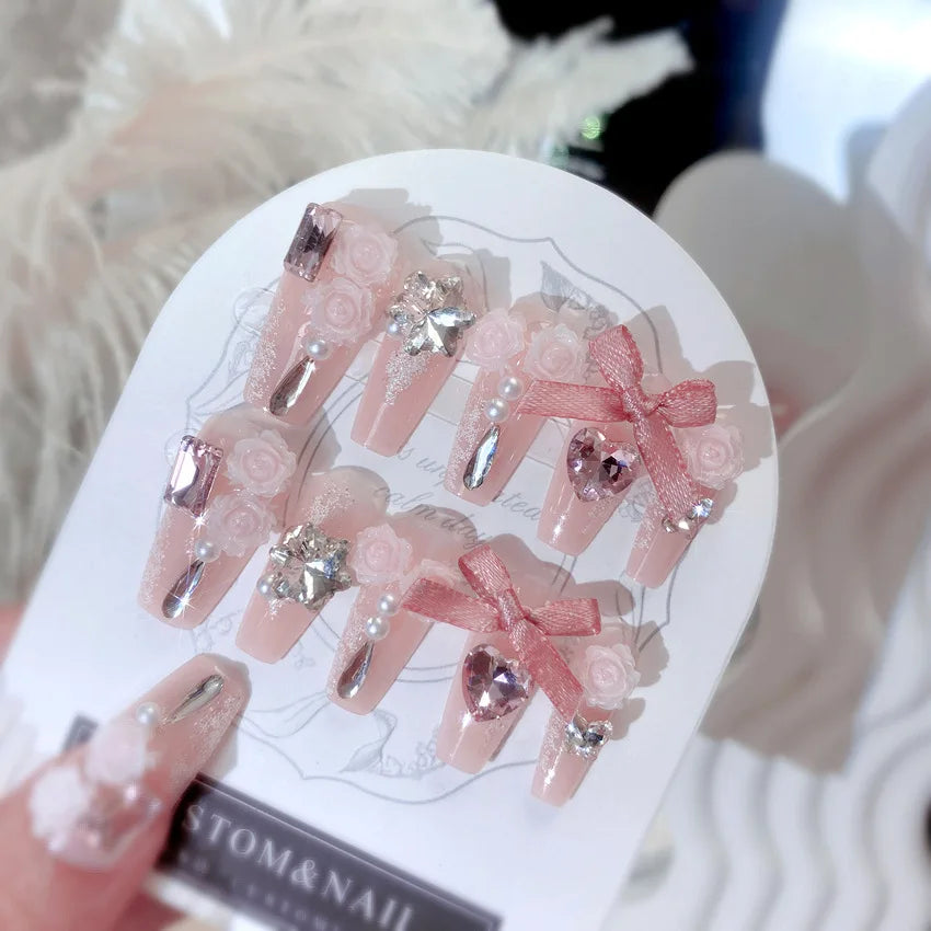 24Pcs Cute Bow Press-On Nails