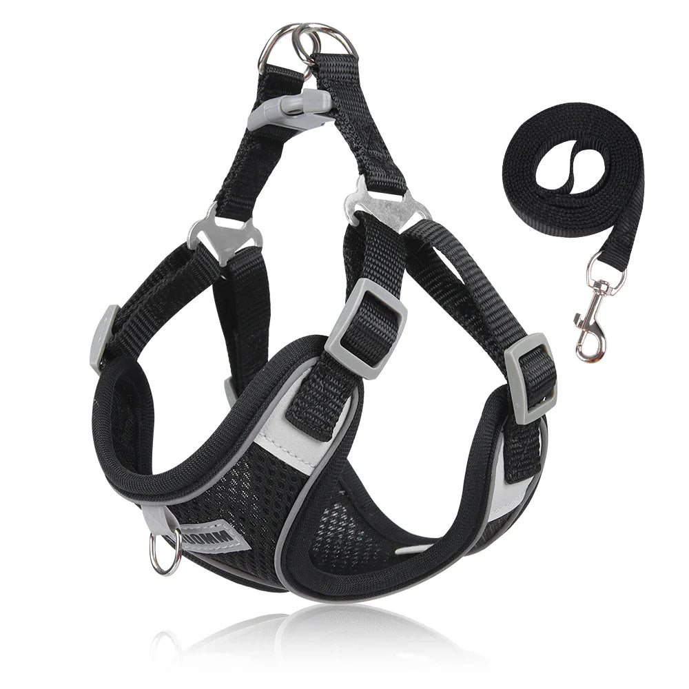 Reflective Pet Harness Leash Set