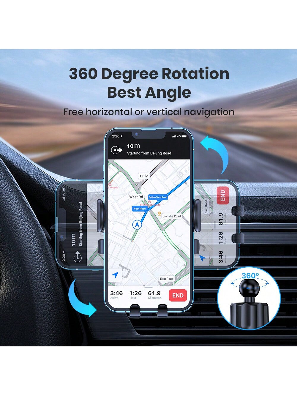 TOPK Auto-Locking Car Phone Holder