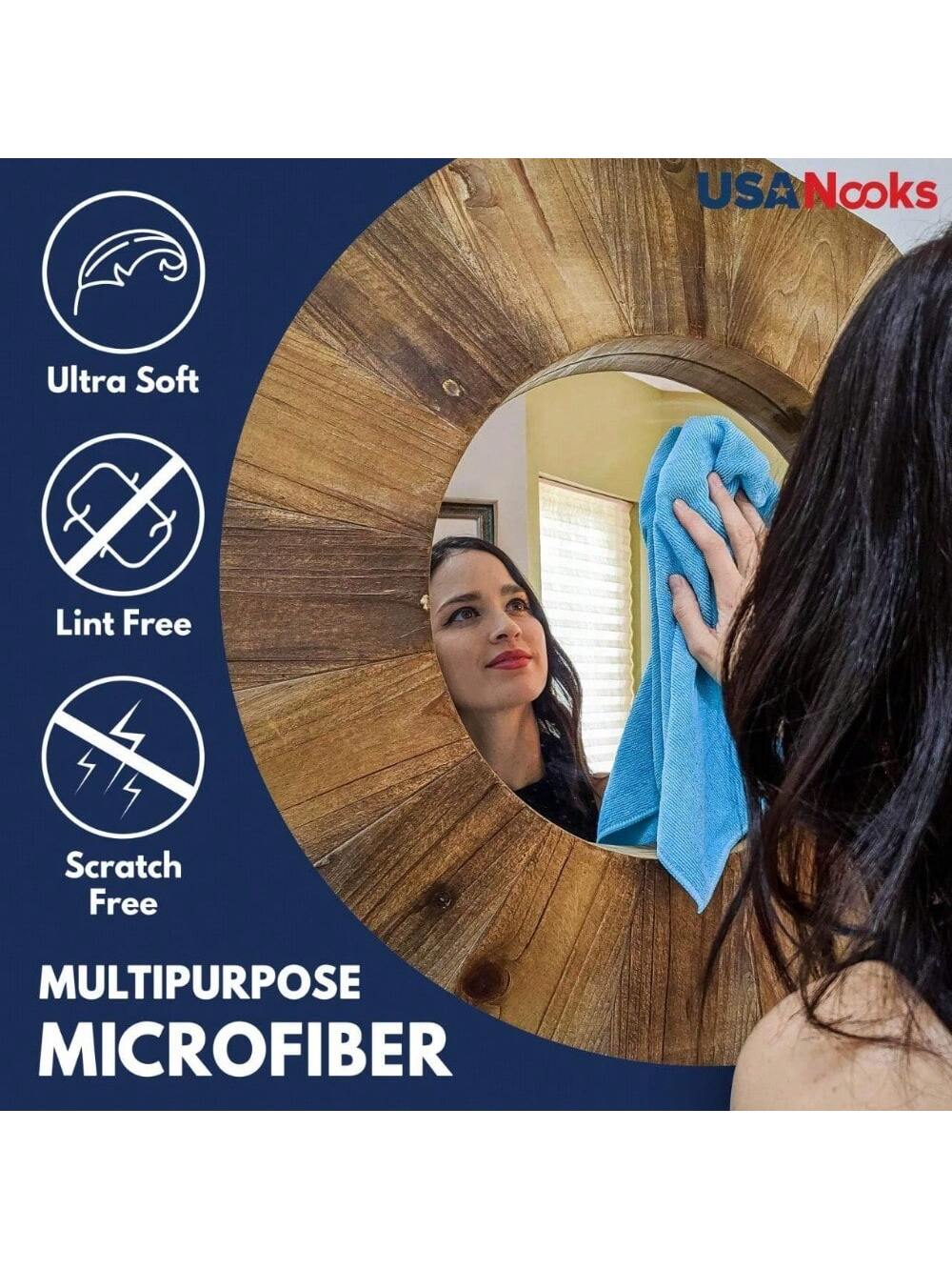 USANOOKS Grey Microfiber Cleaning Cloths