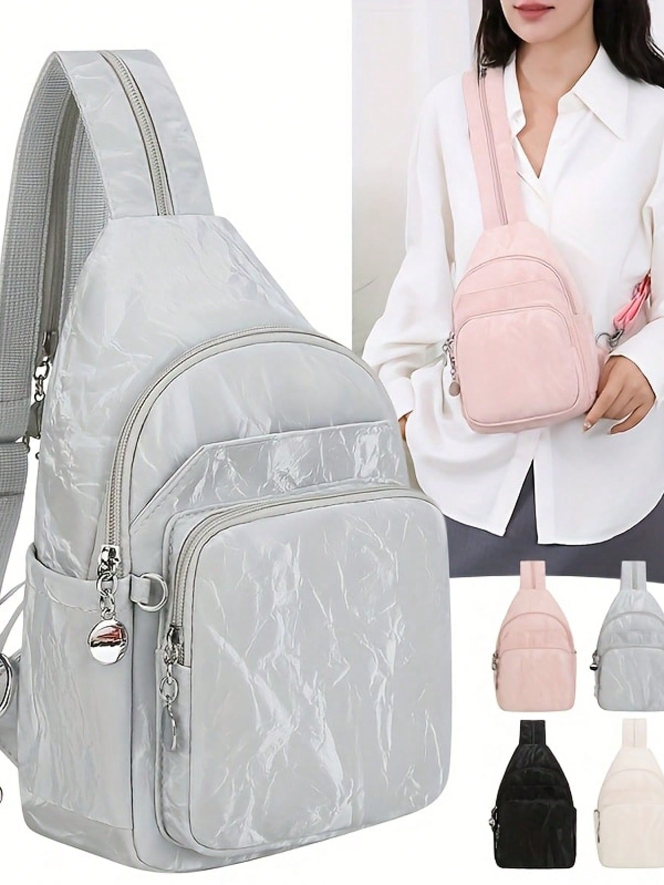Women’s Marble-Print Backpack