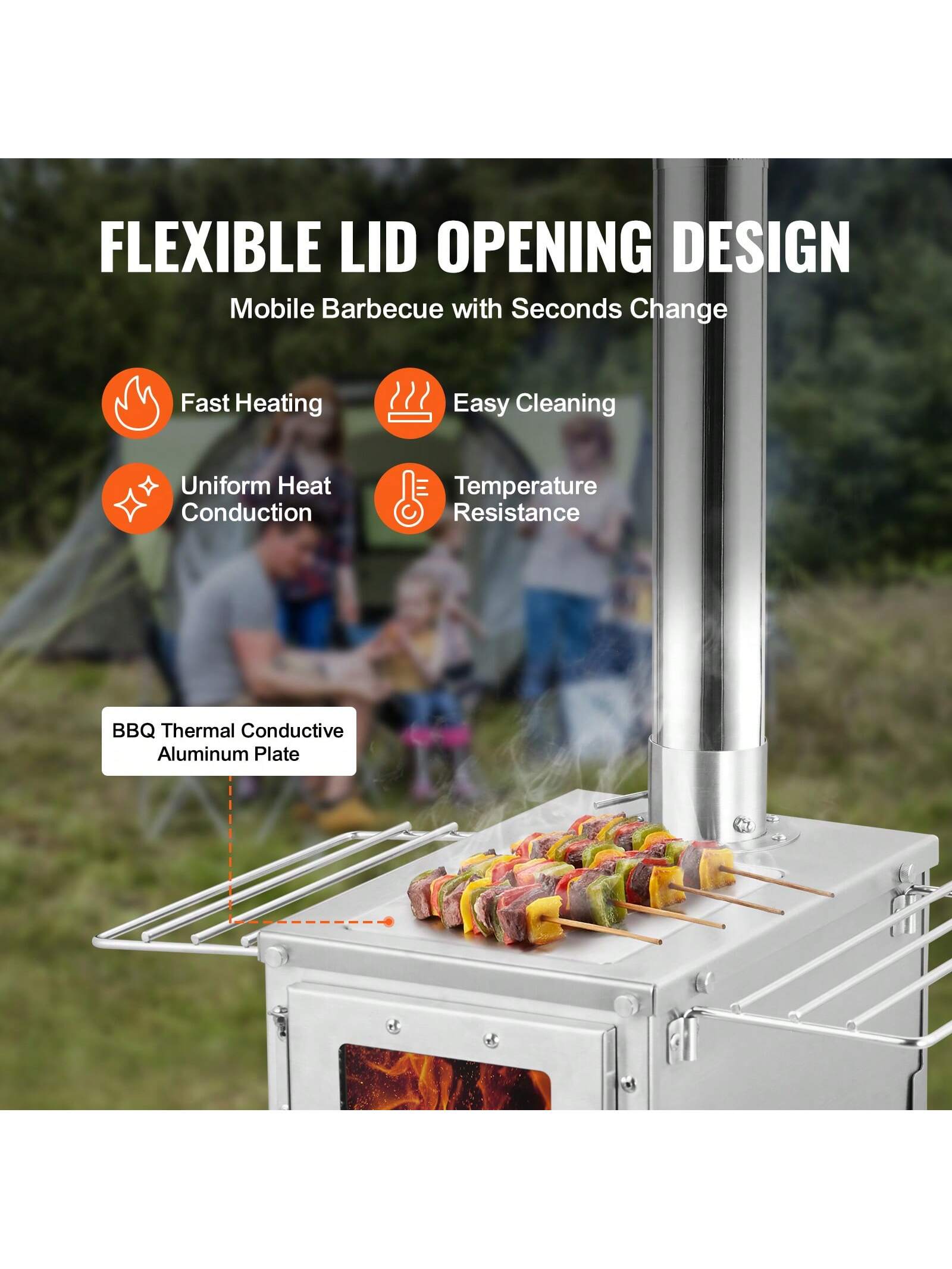 VEVOR Camping Wood Stove Stainless Steel Camping Tent Stove 